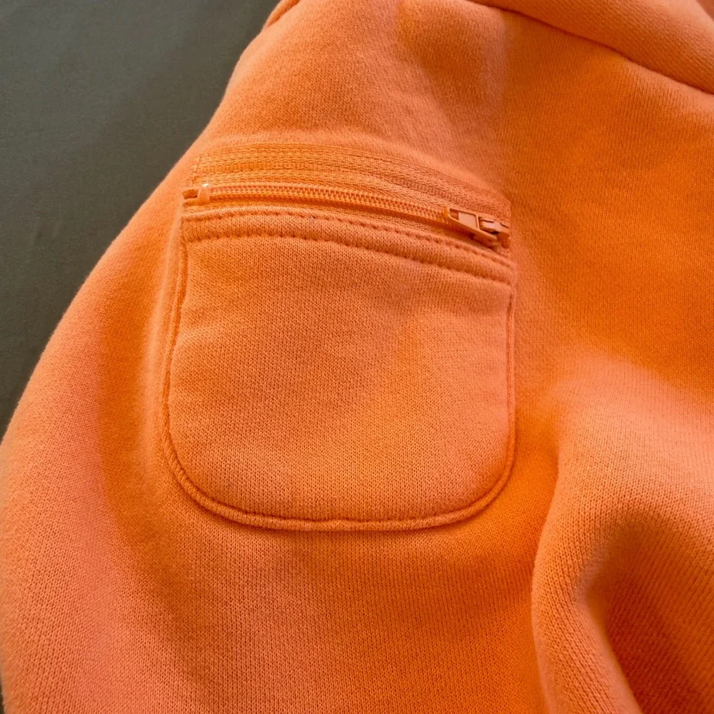 Comfrt Zip‎ Up Hoodie Unisex Medium Orange Streetwear Utility Fleece Jacket